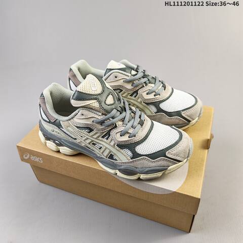 ASICS GEL-NYC Cream Dark Grey Sage Beige EU 36-46 Running Shoe Running Sneakers - Unisex (BS-69247)
