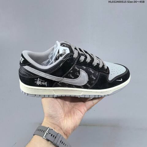 Nike Dunk SB Low Stussy Black Grey White Red EU 36-45 Skate Shoe - Unisex (BS-60323)