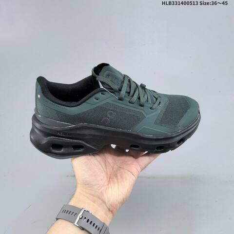 On Cloudpulse 2 White Black And Dark Green Black EU 36-45 Running Shoe Running Sneakers - Unisex (BS-69555)