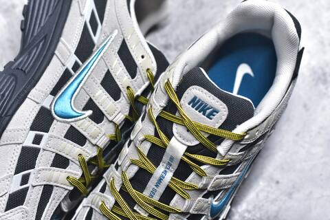 Nike P-6000 Light Grey Black Blue Yellow Running Shoe (BS-59668)