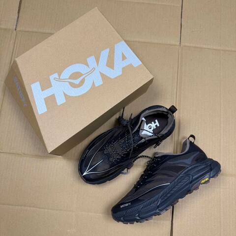 HOKA Mafate Speed 4 LITE Satisfy Black Dark Brown Silver Trail Shoe Trail Running Sneakers (BS-86936)