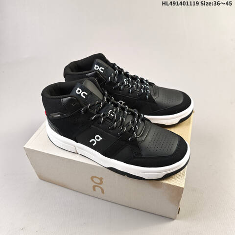 On THE ROGER Clubhouse Mid Black White EU 36-45 Sneaker Casual Sneakers - Unisex (BS-69802)