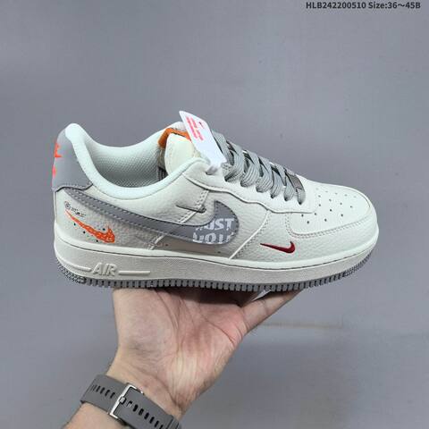 Nike Air Force 1 07 LV8 NH0601-605 Light Beige Grey Orange Red EU 36-45 Sneaker - Unisex (BS-60425)