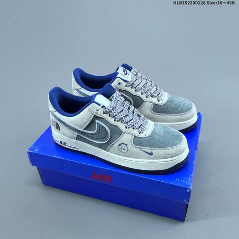 Nike Air Force 1 07 LV8 Light Grey Grey Blue White EU 36-45 Sneaker - Unisex (BS-61702)