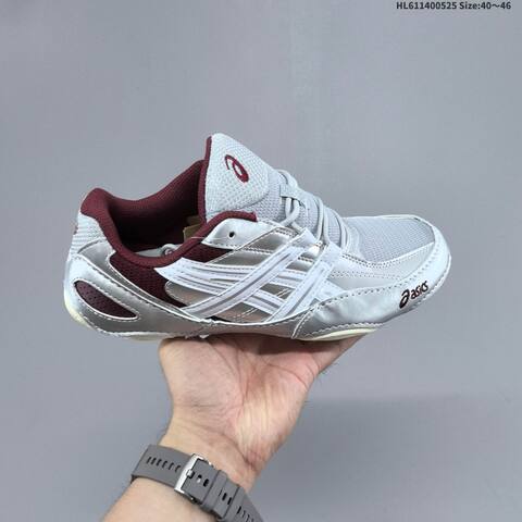 ASICS Hypersync Silver White Maroon Cream EU 40-46 Running Shoe Running Sneakers - Men's (BS-68797)