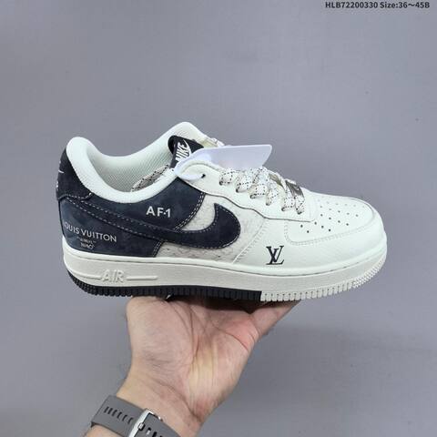 Nike Air Force 1 07 LV8 Off White Dark Black Red EU 36-45 Skate Shoe - Unisex (BS-61024)