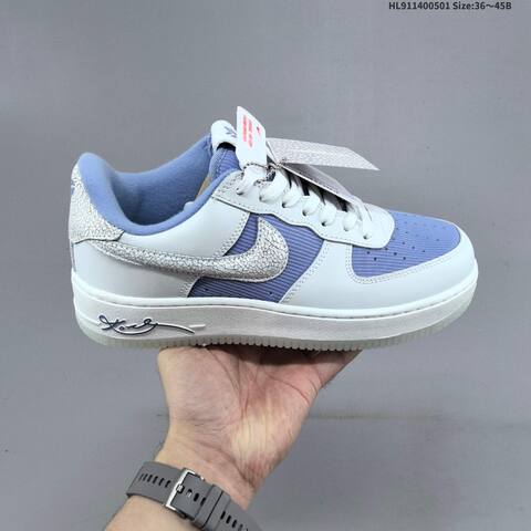 Nike Air Force 1 07 White Light Blue Silver EU 36-45 Skate Shoe - Unisex (BS-60548)