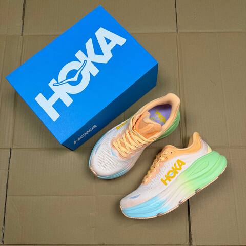 HOKA Bondi 9 White Orange Green Blue Yellow Running Shoe Running Sneakers (BS-86903)