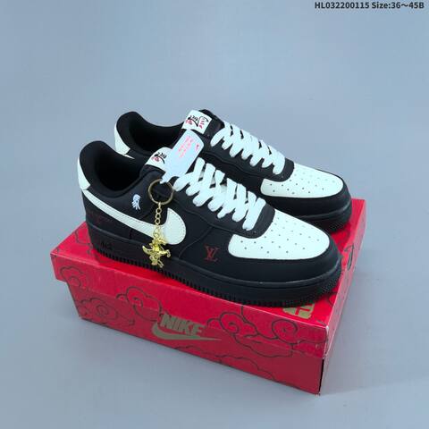 Nike Air Force 1 07 LV8 Black White Iridescent Silver EU 36-45 Sneaker - Unisex (BS-61981)