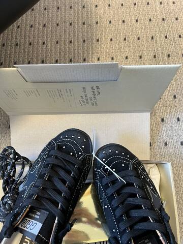 Golden Goose Super Star Black Silver White Brown Skate Shoe (BS-87452)