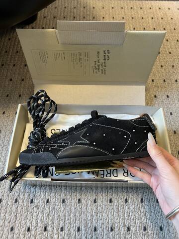 Golden Goose Super Star Black Silver White Brown Skate Shoe (BS-87452)