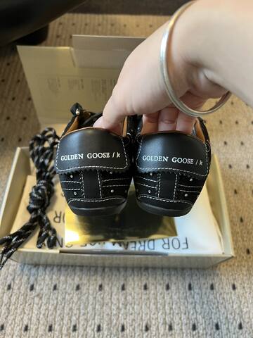 Golden Goose Super Star Black Silver White Brown Skate Shoe (BS-87452)