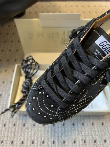 Golden Goose Super Star Black Silver White Brown Skate Shoe (BS-87452)