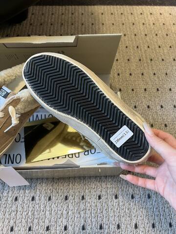 Golden Goose Super Star Sabot Shearling Mule Beige White Cream Skate Shoe (BS-87455)