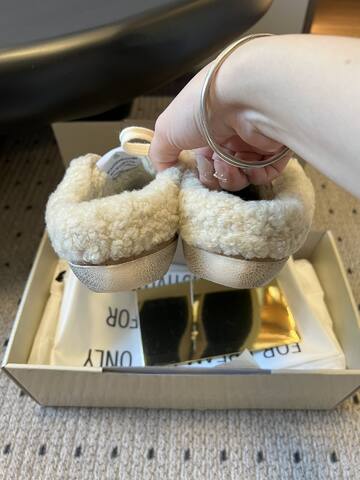 Golden Goose Super Star Sabot Shearling Mule Beige White Cream Skate Shoe (BS-87455)