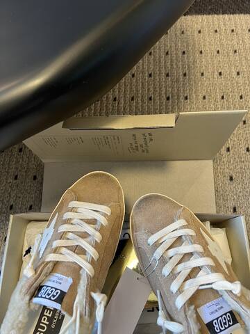 Golden Goose Super Star Sabot Shearling Mule Beige White Cream Skate Shoe (BS-87455)