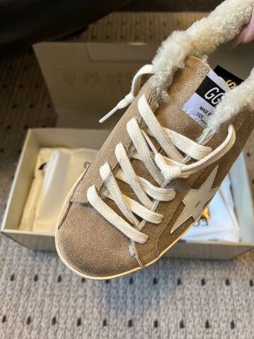 Golden Goose Super Star Sabot Shearling Beige White Cream EU 36 Sneaker - Women's (BS-87454)