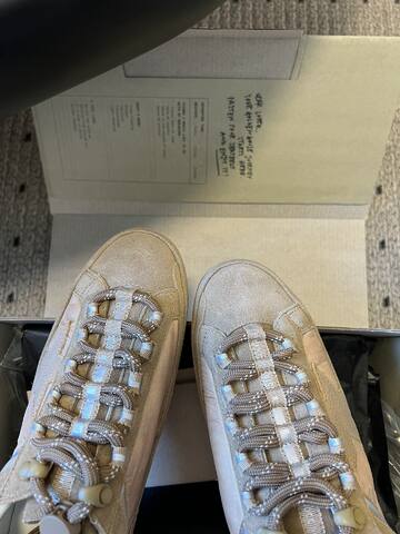 Golden Goose GGDB GGD Golden Goose Beige Light Brown White Sneaker (BS-87467)