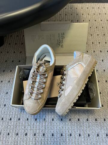 Golden Goose GGDB GGD Golden Goose Beige Light Brown White Sneaker (BS-87467)