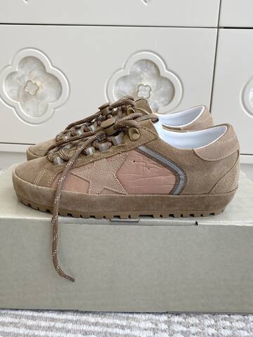 Golden Goose Super Star Tan Light Pink White Brown Sneaker (BS-87410)