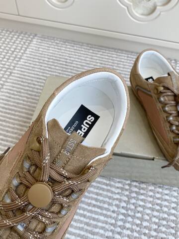 Golden Goose Super Star Tan Light Pink White Brown Sneaker (BS-87410)