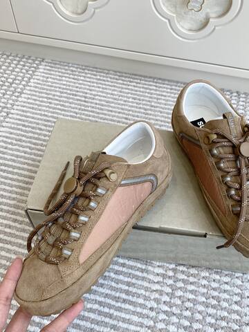 Golden Goose Super Star Tan Light Pink White Brown Sneaker (BS-87410)