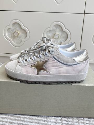Golden Goose Super Star Light Pink Silver Off White Brown Sneaker (BS-87409)