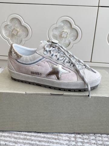 Golden Goose Super Star Light Pink Silver Off White Brown Sneaker (BS-87409)