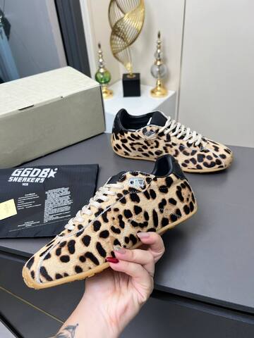 Golden Goose Running Marathon Beige Black Brown Sneaker (BS-87364)