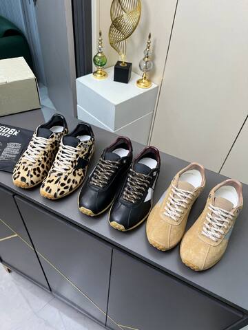 Golden Goose Running Marathon Beige Black Brown Sneaker (BS-87364)