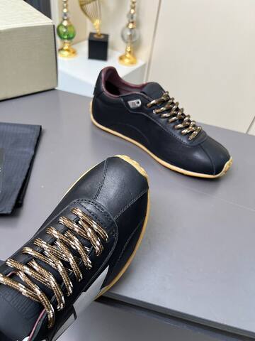 Golden Goose Running Star Black White Gold Burgundy Gum Sneaker (BS-87366)