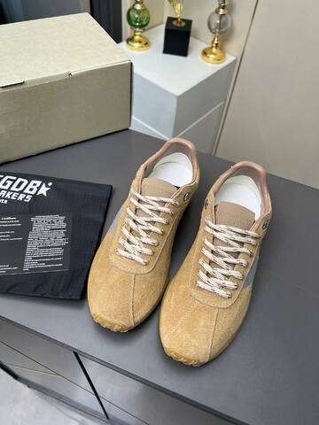 Golden Goose Running Marathon Tan Silver Gum Beige Sneaker (BS-87365)