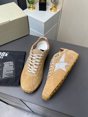 Golden Goose Running Marathon Tan Silver Gum Beige Sneaker (BS-87365)