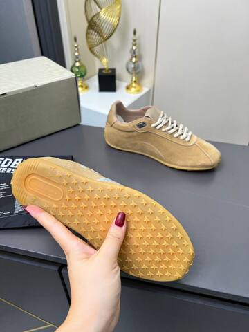 Golden Goose Running Marathon Tan Silver Gum Beige Sneaker (BS-87365)
