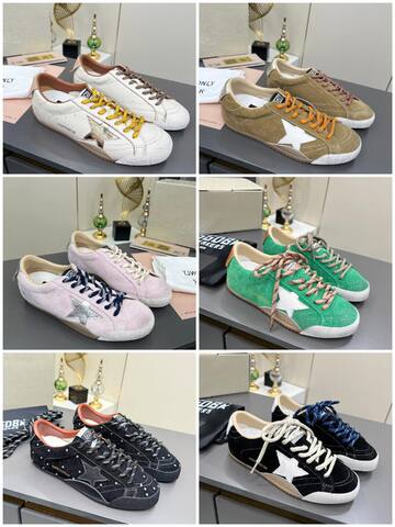 Golden Goose Truestar Black Silver Orange Skate Shoe (BS-87372)
