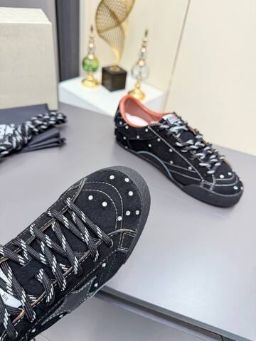 Golden Goose Truestar Black Silver Orange Skate Shoe (BS-87372)