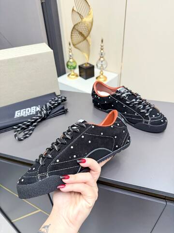 Golden Goose Truestar Black Silver Orange Skate Shoe (BS-87372)