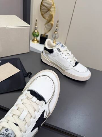 Golden Goose Forty2 White Black Cream Grey Skate Shoe (BS-87369)