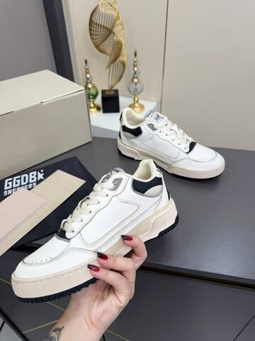 Golden Goose Forty2 White Black Cream Grey Skate Shoe (BS-87369)