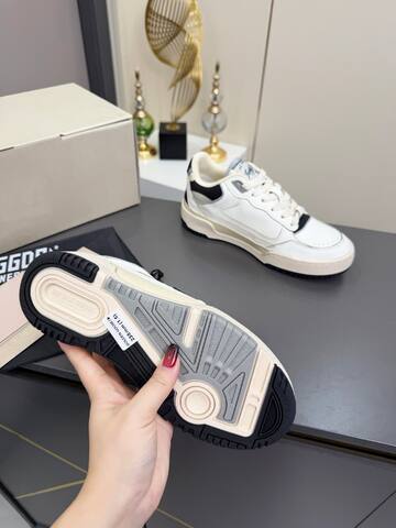 Golden Goose Forty2 White Black Cream Grey Skate Shoe (BS-87369)
