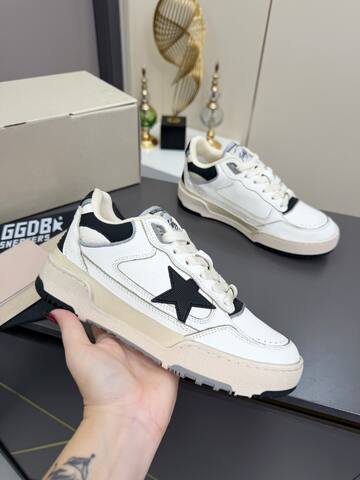 Golden Goose Forty2 White Black Cream Grey Skate Shoe (BS-87369)