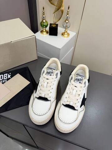 Golden Goose Forty2 White Black Cream Grey Skate Shoe (BS-87369)