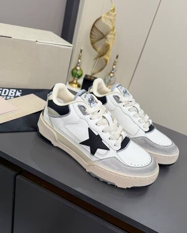 Golden Goose Forty2 White Black Grey Beige Skate Shoe (BS-87368)