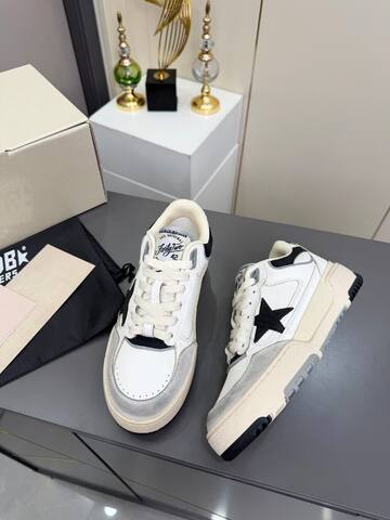 Golden Goose Forty2 White Black Grey Beige Skate Shoe (BS-87368)