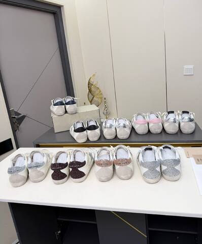 Golden Goose Superstar White Silver Grey Skate Shoe (BS-87385)