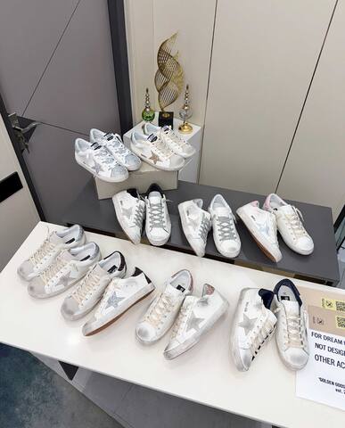 Golden Goose Superstar White Silver Grey Skate Shoe (BS-87385)