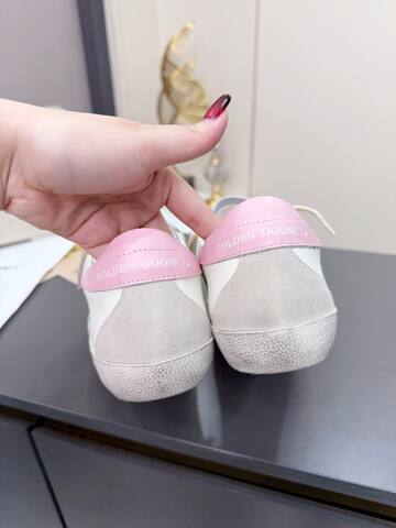 Golden Goose Superstar White Silver Pink Off White Skate Shoe (BS-87386)
