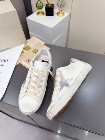 Golden Goose Superstar White Silver Pink Off White Skate Shoe (BS-87386)