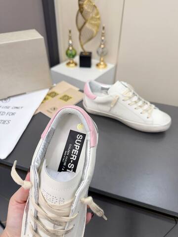 Golden Goose Superstar White Silver Pink Off White Skate Shoe (BS-87386)