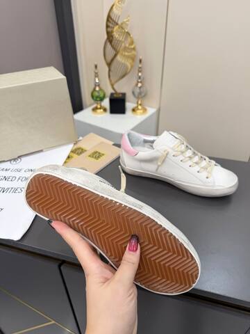 Golden Goose Superstar White Silver Pink Off White Skate Shoe (BS-87386)